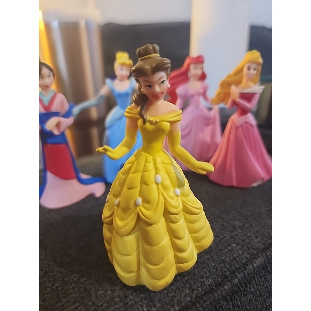 Disney Princess Lot Of 5 Ariel, Mulan, Belle, Cinderella Cake Topper Toy 4" - Picture 2 of 16